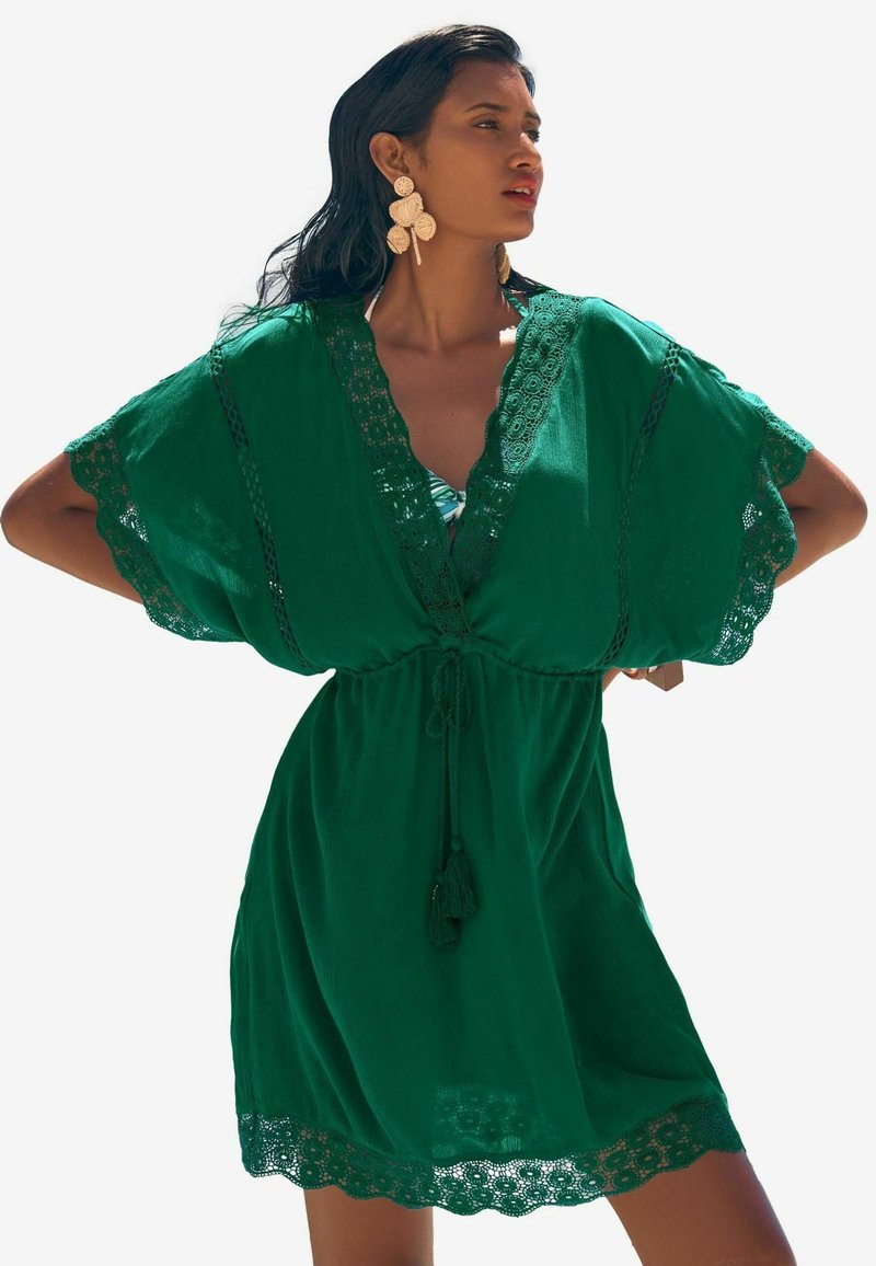 Love & Roses REGULAR FIT - TRIM DETAIL BELTED COVER-UP - Pludmales piederums - green