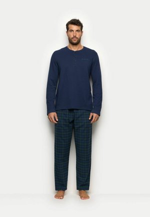 WINTER DAILY SET - Nachtwäsche Set - dark blue checkered