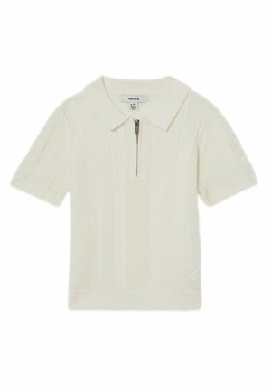 REGULAR FIT - TEXAS TEXTURED- HALF-ZIP - Polosärk - optic white