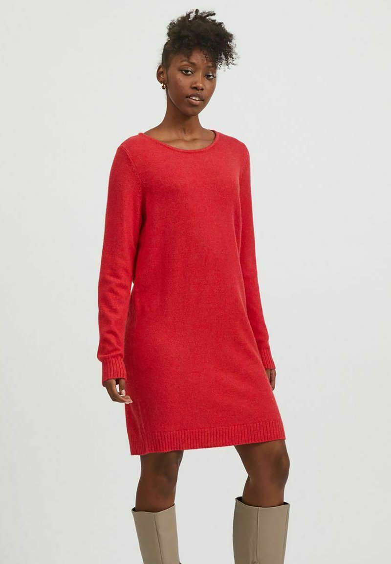 VILA VIRIL DRESS - Strikkjoler - barbados cherry