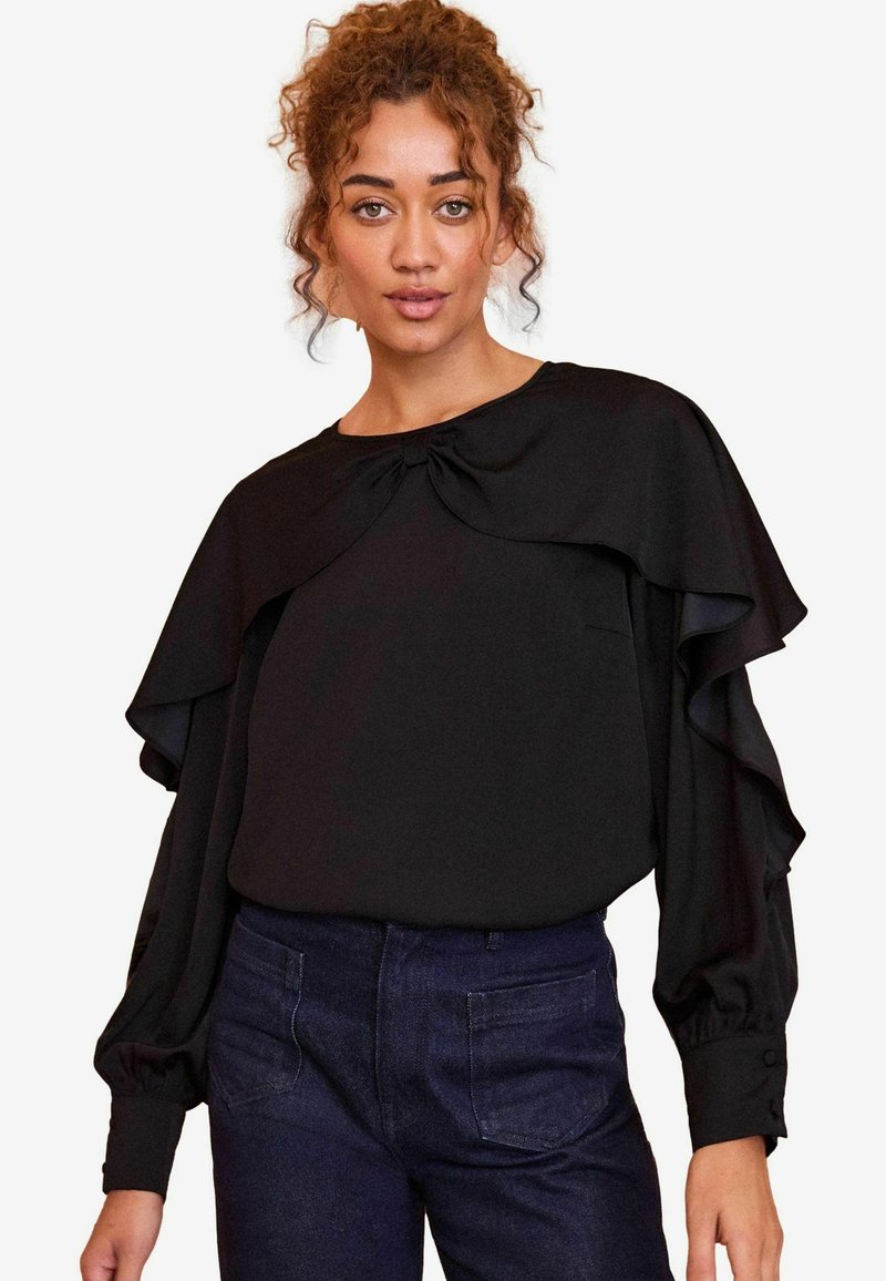 Love & Roses REGULAR FIT - DETAIL DRAPE - Camicetta - black