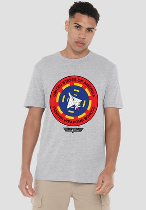 TOP GUN FIGHTER WEAPONS SCHOOL - T-Shirt print - mottled light grey