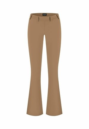 Bruine wijde broek voor dames met riemlussen, steekzakken aan de voorkant en een taille op middenhoogte van Lady Day.