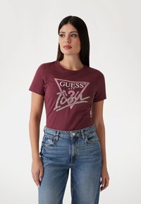 Guess SS CN ICON  - Majica kratkih rukava s printom - bordeaux