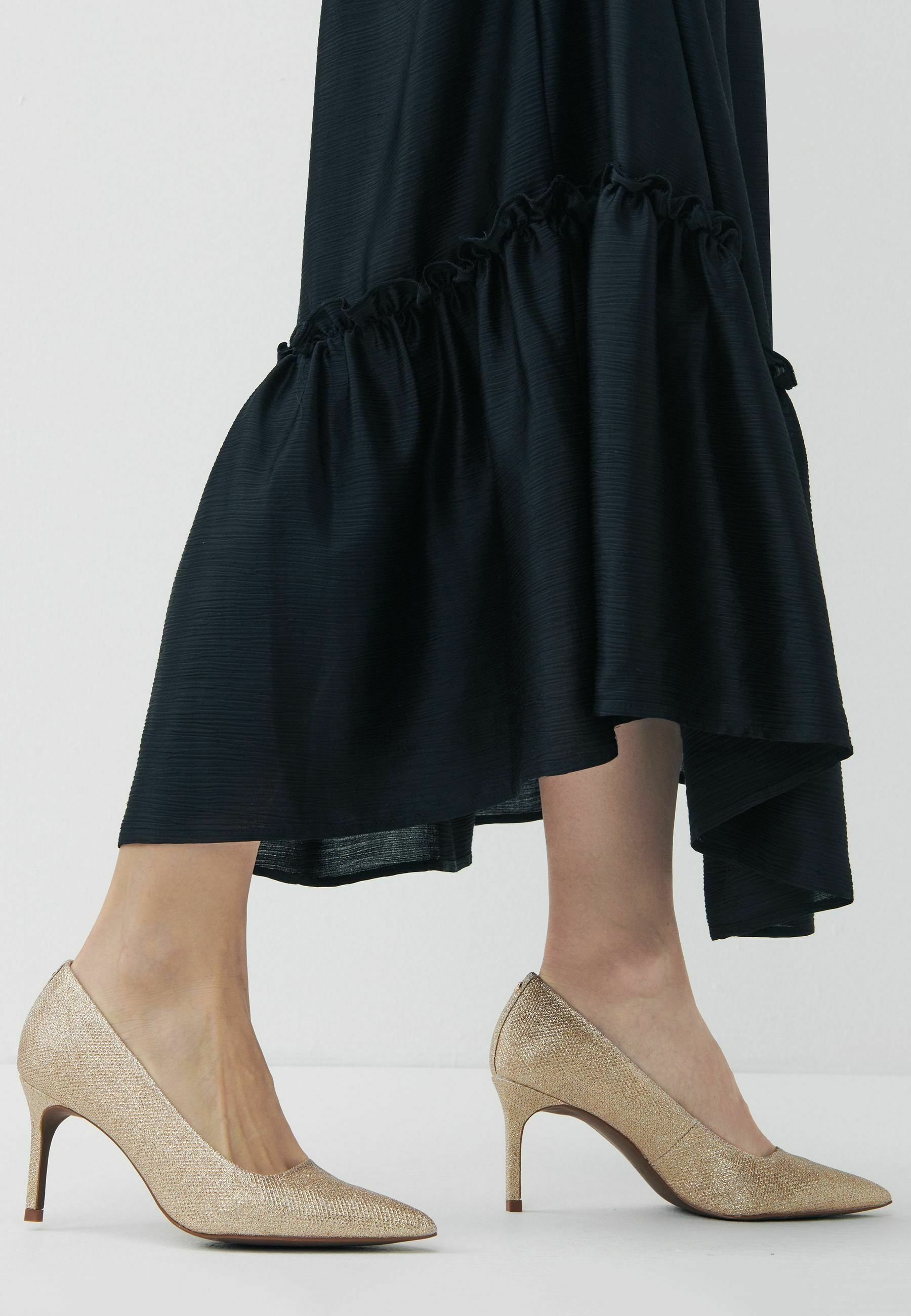 Next BLACK PATENT - High heels - gold 