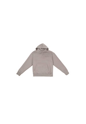 Heled hall kapuutsiga sweatshirt, millel on eesmine tasku, soonikkoes mansetid ja ääred; rindkere piirkonnas on diskreetne bränding. Pehme puuvilla segu materjal.