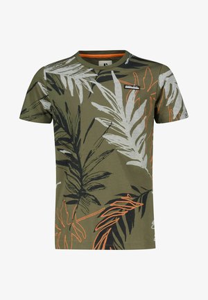 T-shirt con stampa - oliv