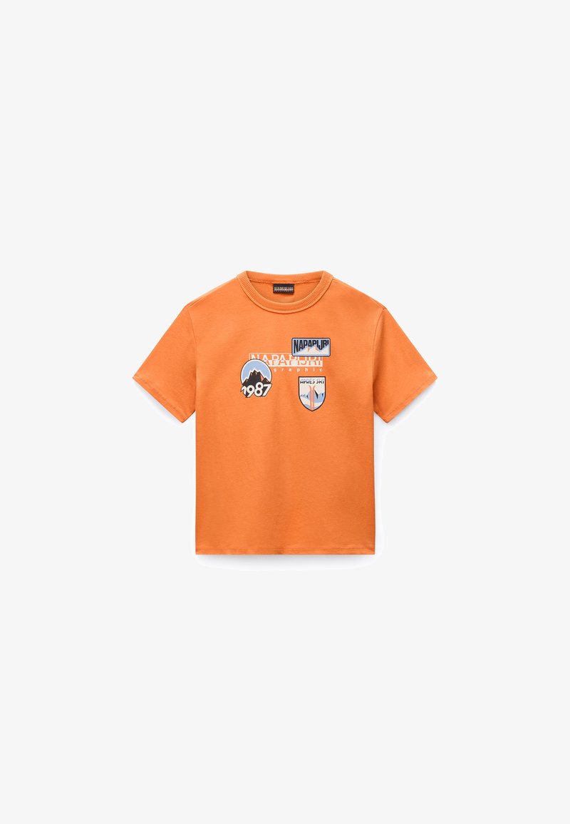Napapijri PRIMIERO UNISEX - Triko s potiskem - orange pumpkin