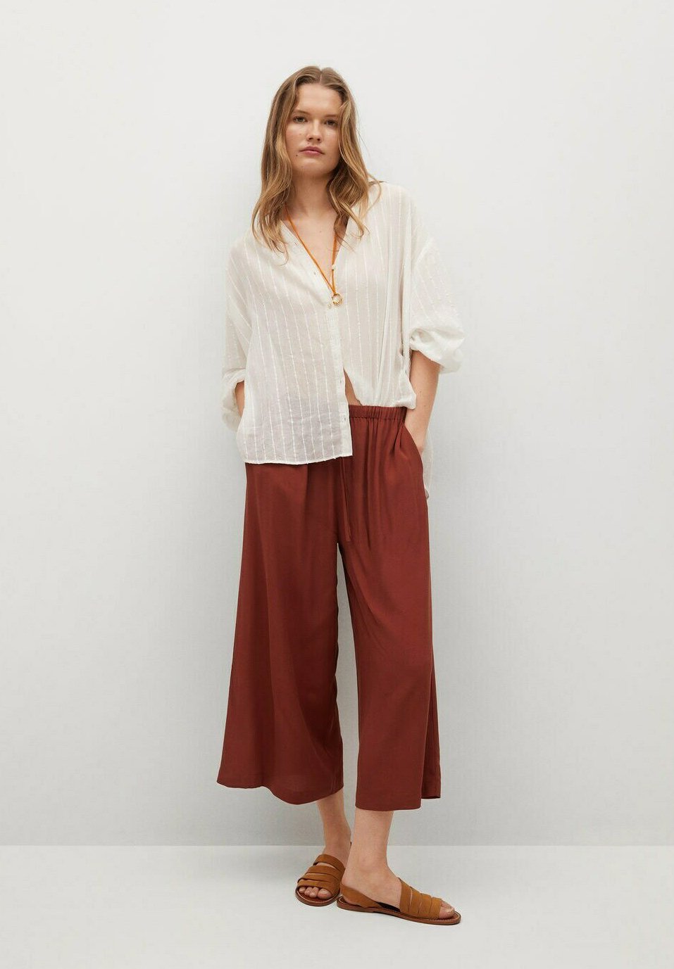 Mango FLUID CULOTTE - Pantaloni - russet/arancione - Zalando.it
