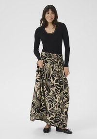 Kaffe CELIA - Velika suknja - feather gray black graphic