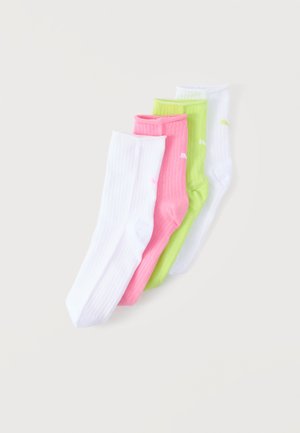 SHORT 4 PACK - Șosete - white / pink / lime
