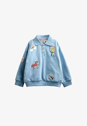 JoJo Maman Bébé, BADGE APPLIQUÉ COLLARED SWEATSHIRT - Sweatshirt - blue horse