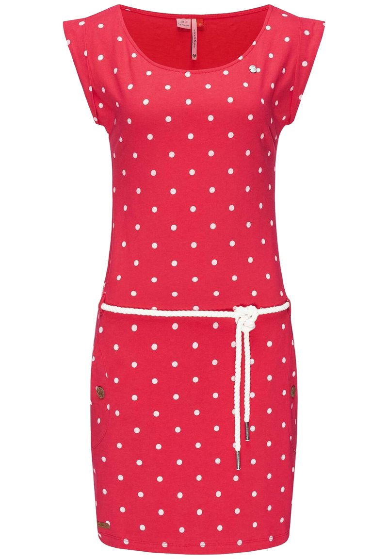Ragwear TAG DOTS - Jerseykleid - rot metallic