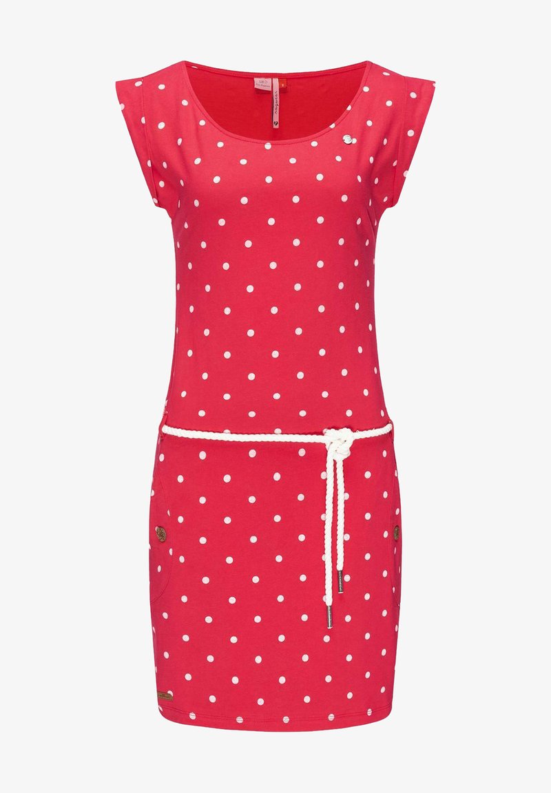 Ragwear TAG DOTS - Jerseykleid - rot metallic
