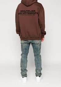 Multiply Apparel Mikina s kapucí - dark brown