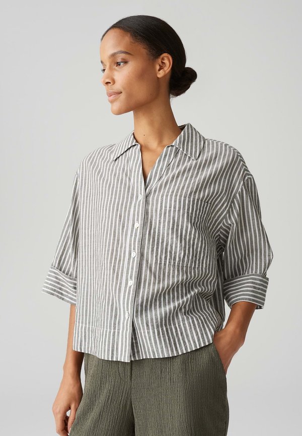 LOOSE FIT STRIPES CHAMBRAY - Hemdbluse - olive leaf