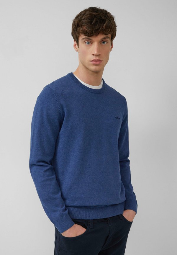 MIT LOGO-STICKEREI - Strickpullover - royalblau