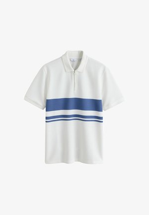 Next, REGULAR FIT - OTTOMAN RIB STRIPE POLO SHIRT - Pikeepaita - white