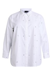 MIT STRASSSTEINEN - Button-down blouse - bright white