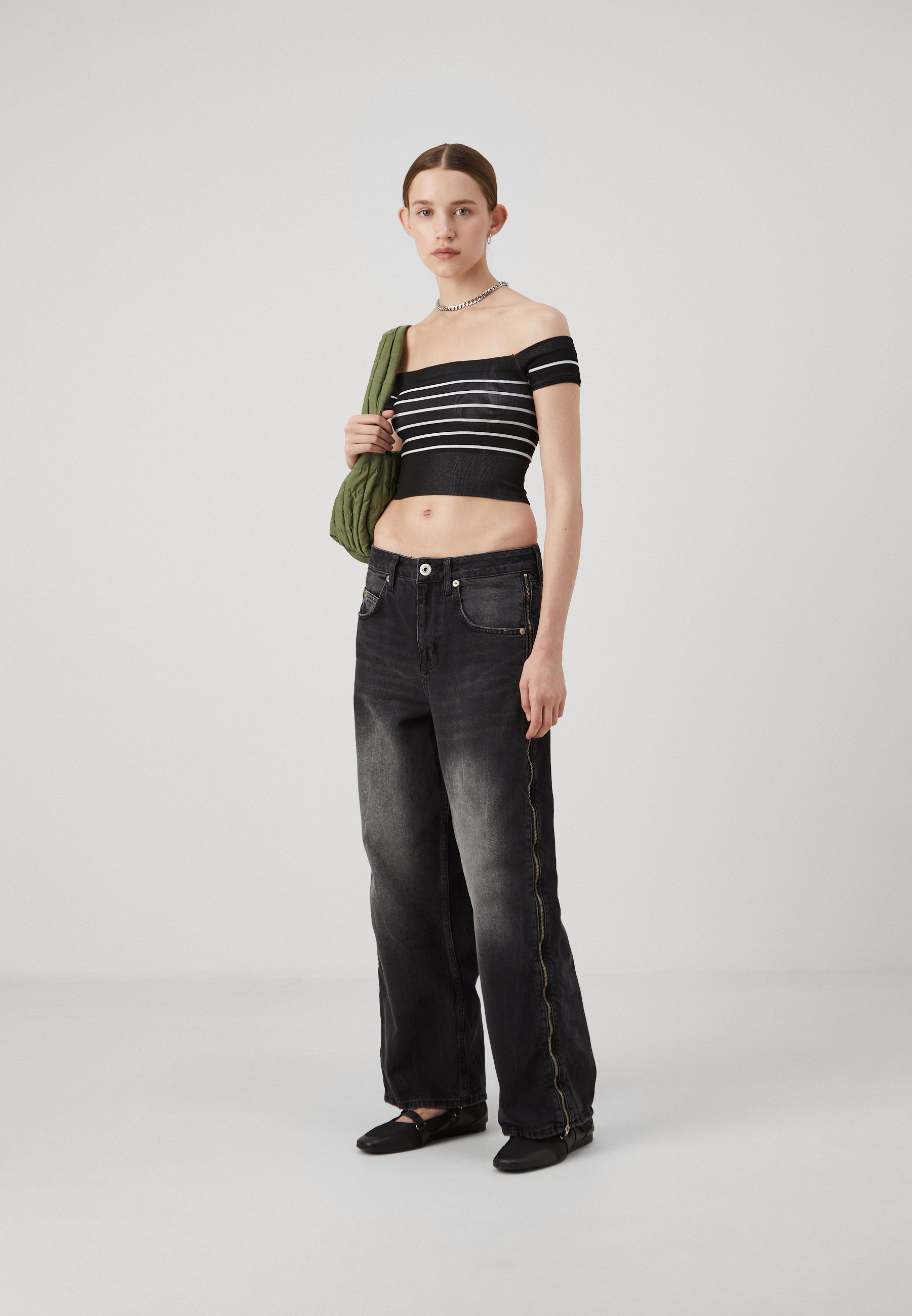 BDG Urban Outfitters JAYA SIDE ZIP - Wide Leg - black - Zalando