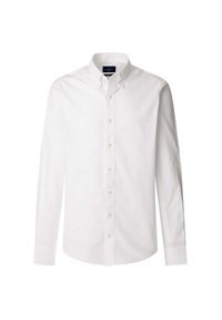 Camicia bianca a maniche lunghe con bottoni realizzata in tessuto leggero. Presenta un collo tradizionale, una chiusura frontale con bottoni e dettagli di cucitura sottili.