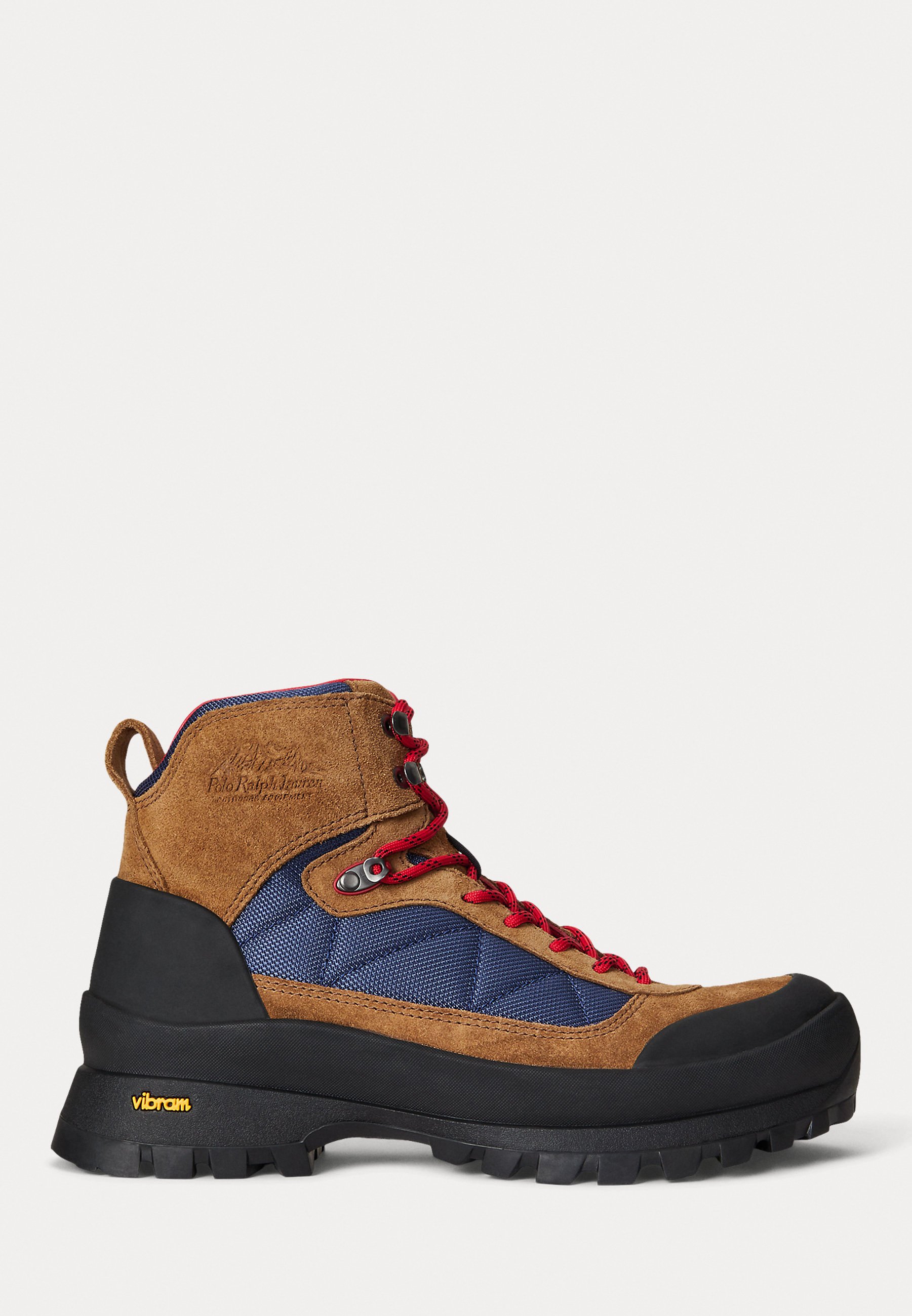 Polo by Ralph Lauren Navy Suede Lace-Up Boots with Tan Laces Polo Ralph Lauren Leather Upper Blue Boots for Men for Sale  main image 2