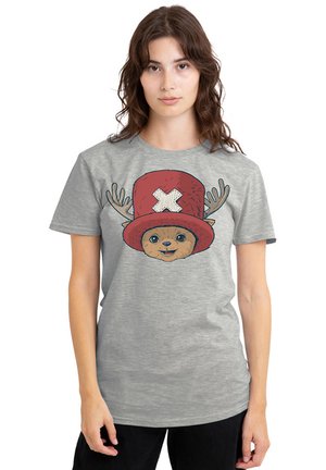NETFLIX, ONE PIECE CHOPPER HEAD - Print T-shirt - mottled light grey
