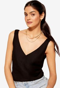 Friends Like These SHIRRED STRAP V NECK SWING - REGULAR FIT - Blusa - black