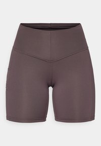 HIGH WAISTED BIKER SHORTS - Tajice - marron