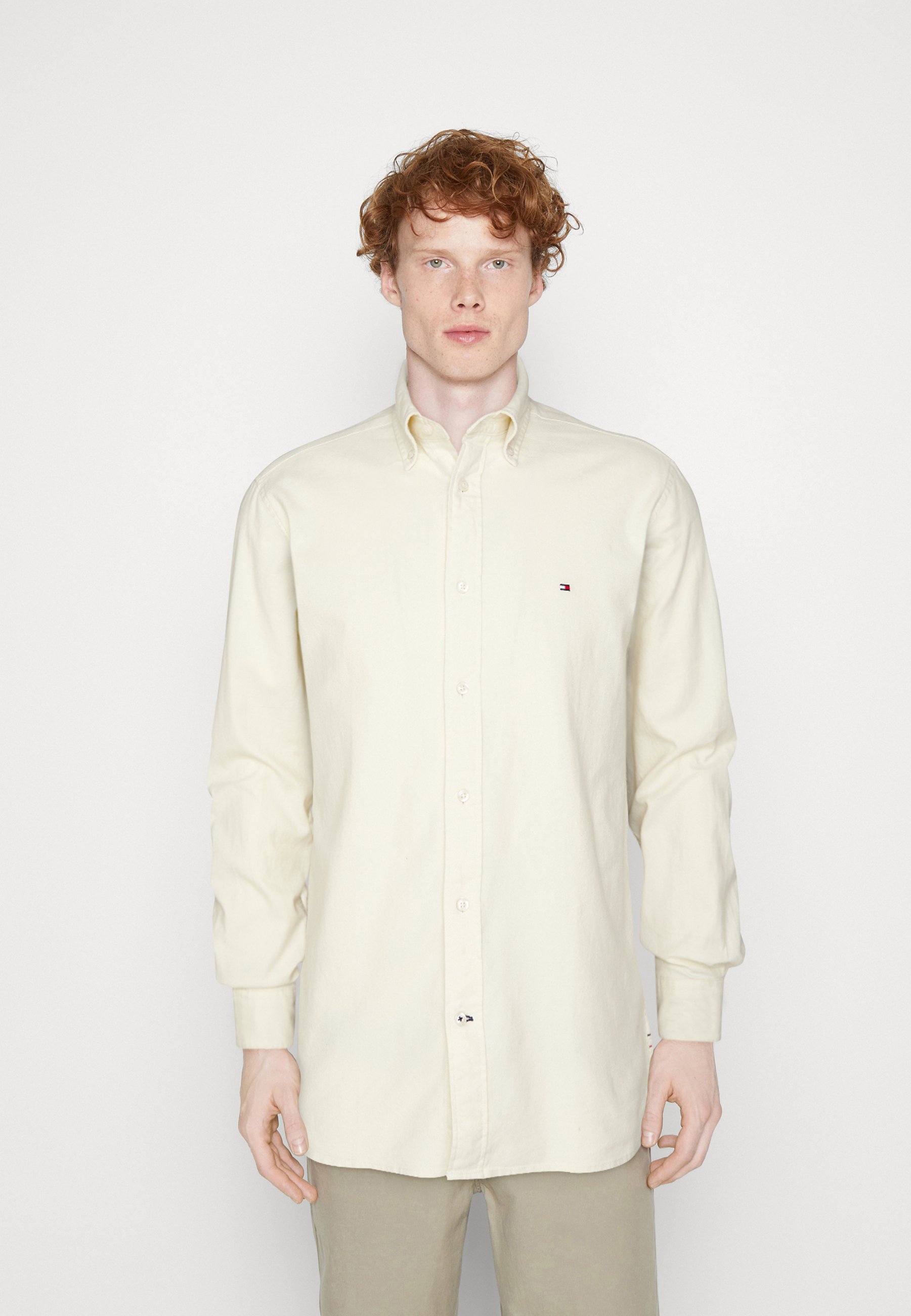 Fantazia – Camicia Casual Uomo, Cotone, Colore Bianco/Avorio, Colletto, Manica Lunga, Taglia IT 44/46 (X-Large)