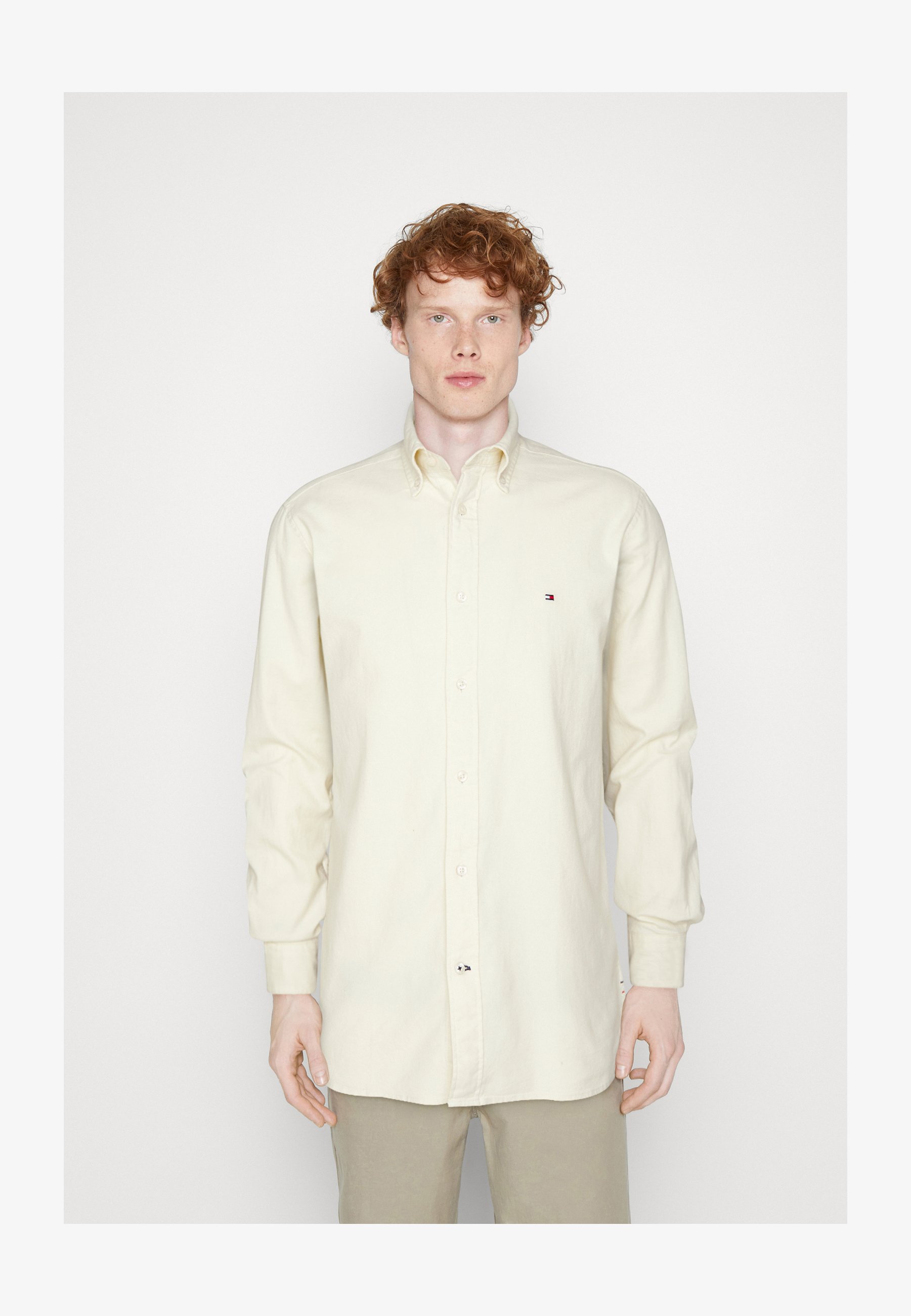 Fantazia – Camicia Casual Uomo, Cotone, Colore Bianco/Avorio, Colletto, Manica Lunga, Taglia IT 44/46 (X-Large)