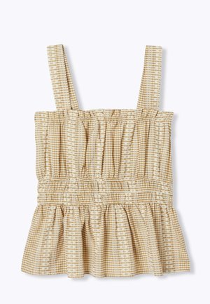 Promod, TOP VICHY À BRETELLES - Débardeur - carreaux beige