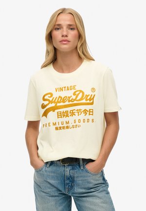 Superdry & Co VINTAGE LOGO RELAXED - Camiseta estampada - desert bone off white
