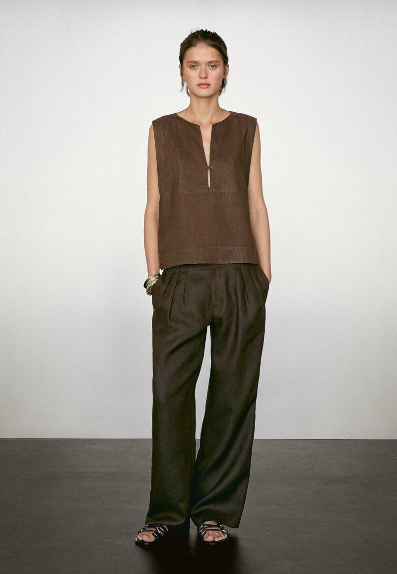 Massimo Dutti - Top - dark brown, Enlarge