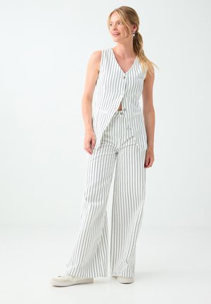 Jimmy Key, PINSTRIPE HIGH-WAISTED WIDE-LEG JEANS - Wide leg - dark blue