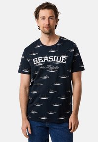 Seaside - OCEAN - Print T-shirt - navy mackerel Thumbnail Image 1