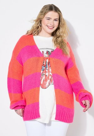 BLOCKSTREIFEN, BINDEBAND - Strickjacke - pink