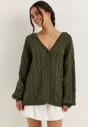 Bubbleroom, CABLE - Cardigan - dark green