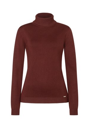 FIGURBETONTER ROLLKRAGENPULLOVER - Trui - raisin brown