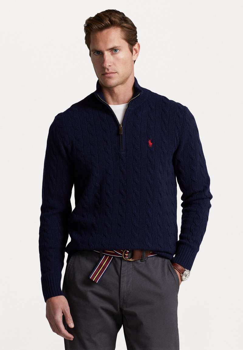 Polo Ralph Lauren LONG SLEEVE - Strickpullover - hunter navy/blau ...