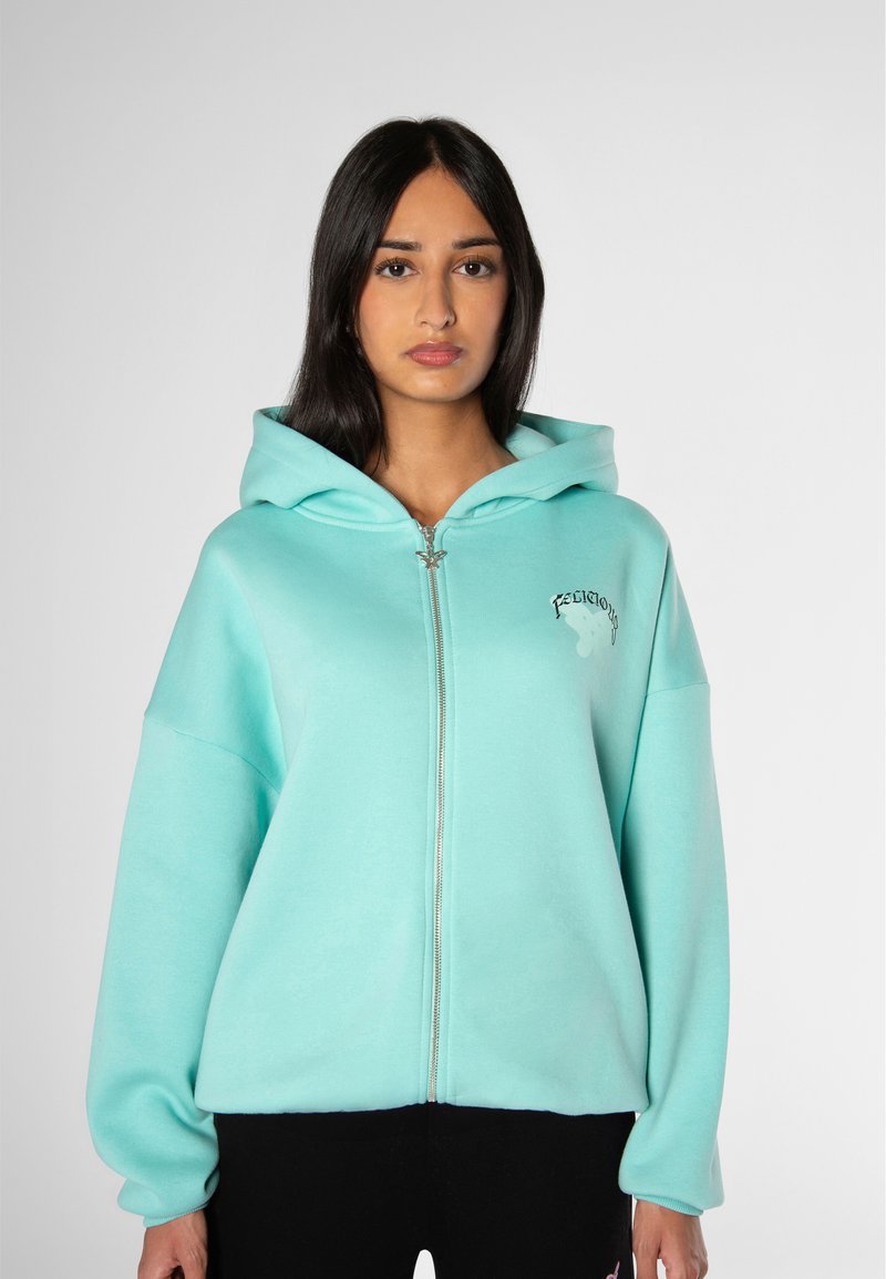 Classic Series - Sweat Zippé Capuche Bleu Turquoise