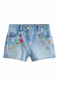 Neizbrano, mid blue embroidered flowers