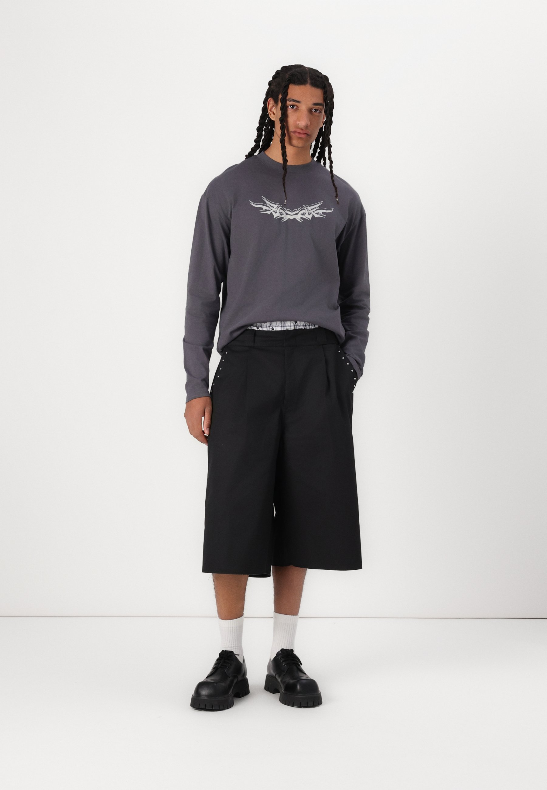Jaded London STUDDED GOLIATH UNISEX - Shorts - black