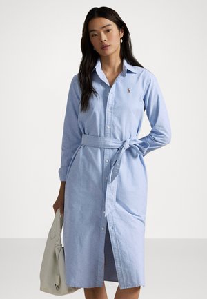 BELTED COTTON OXFORD SHIRTDRESS - Särkkleit - blue
