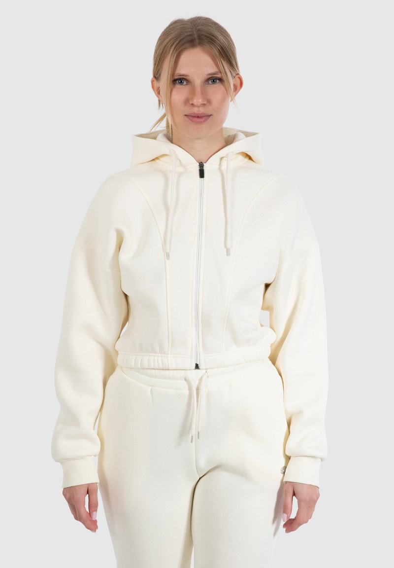 Smilodox - ELMA CROPPED ZIP HOODIE - Zip-up sweatshirt - creme, Enlarge