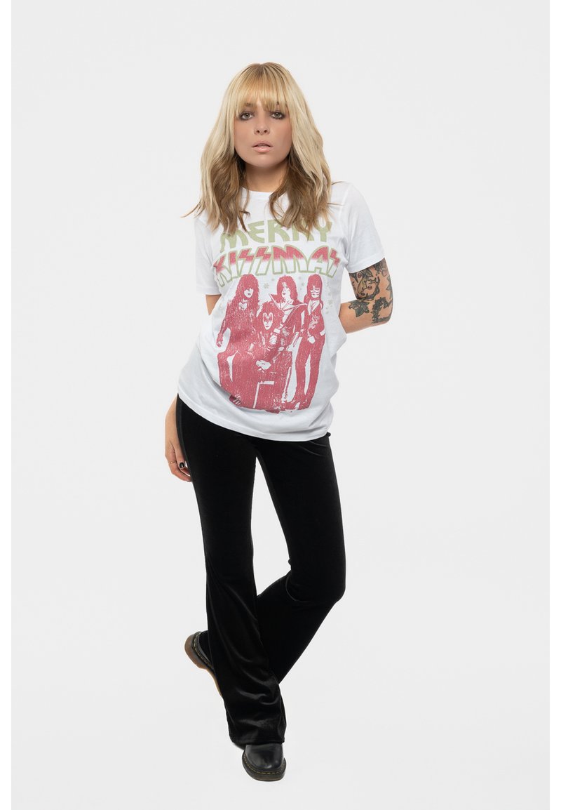 Paradiso Clothing MERRY KISSMAS - Print T-shirt - white