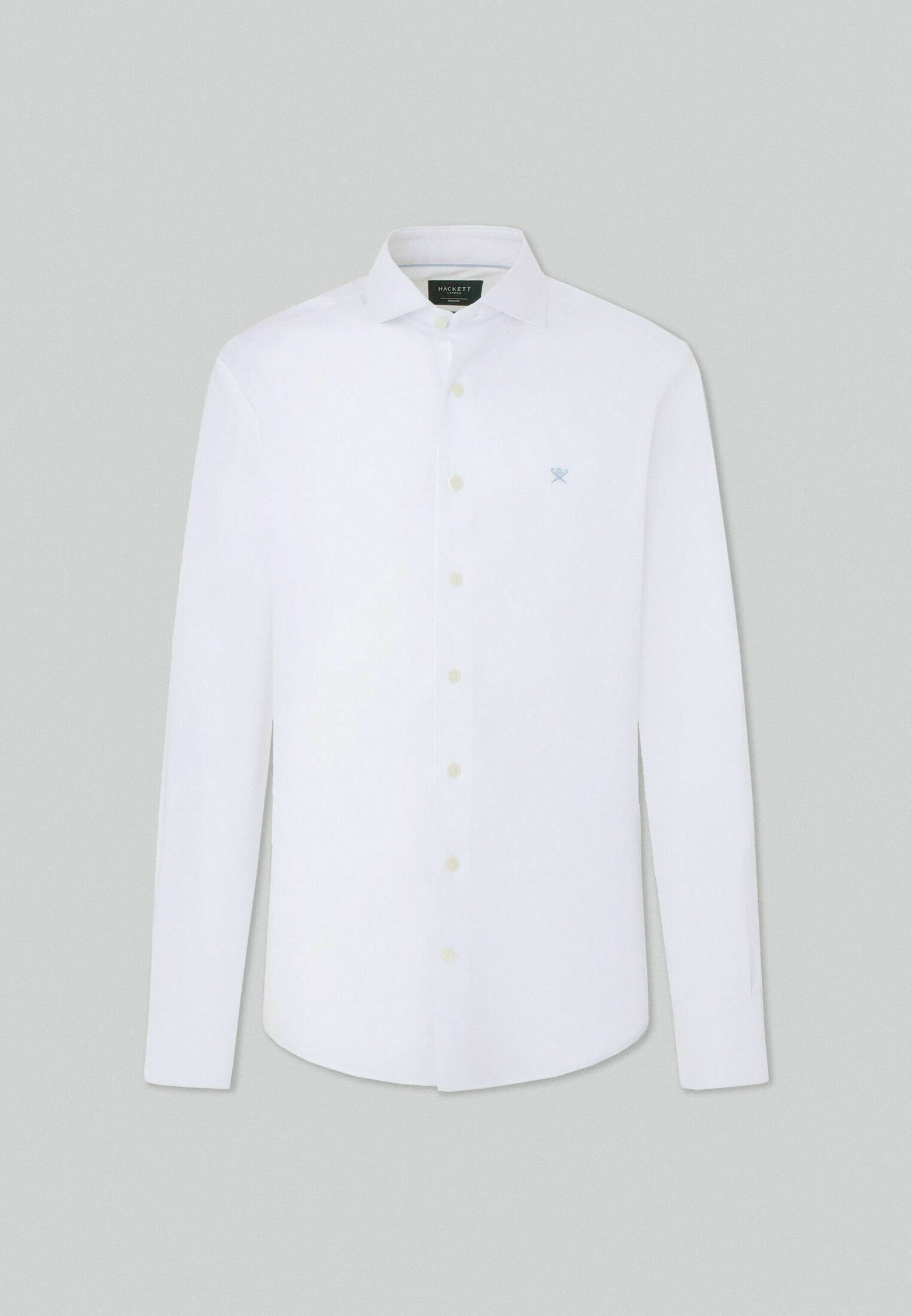 Hackett London Herren Businesshemd – Pinpoint Baumwolle, Klassischer Schnitt, Doppelte Manschette