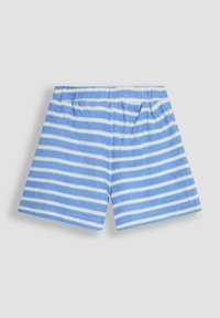 Pantaloni corti a righe blu e bianche realizzati in un morbido tessuto testurizzato. Caratterizzati da una vita elastica e due tasche laterali.
