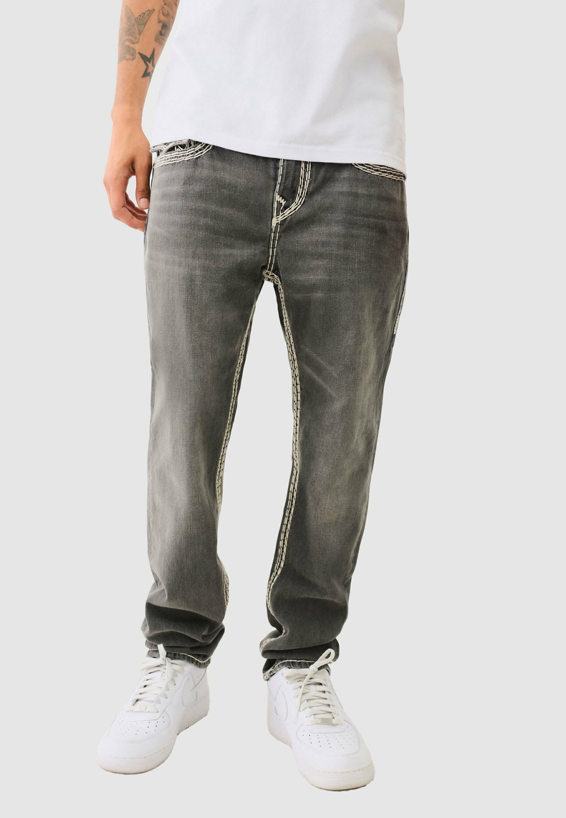 True Religion ROCCO SUPER QT - Straight leg jeans - chalk grey wash/grey -  Zalando