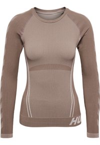 Hummel CHRISTEL SEAMLESS - Langærmet T-shirt - chateau gray driftwood melange
